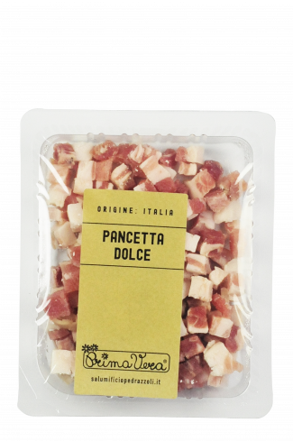 Nakrájená Pancetta cubettata Bio 100g Pedrazzoli